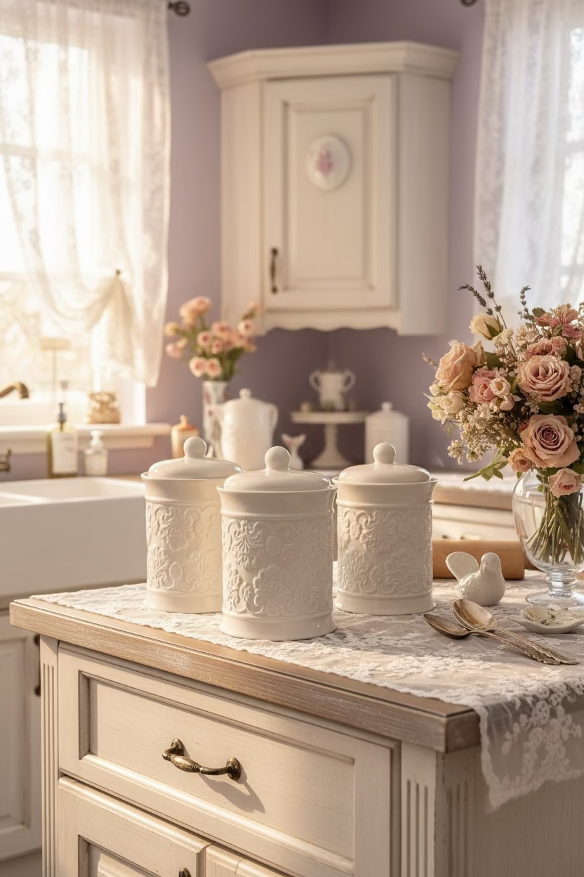 Tris barattoli in ceramica