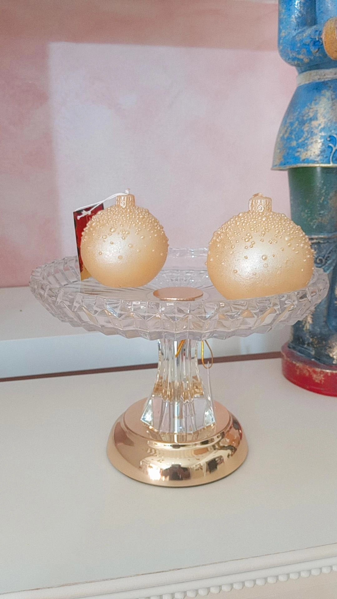 Alzatina in oro e vetro z33l'arte di nacchi